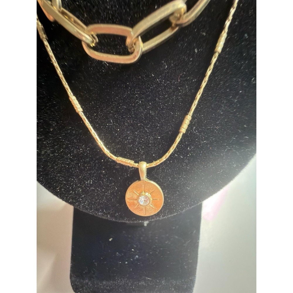Gold necklace "Polar Star", pendant in the shape of a cubic star